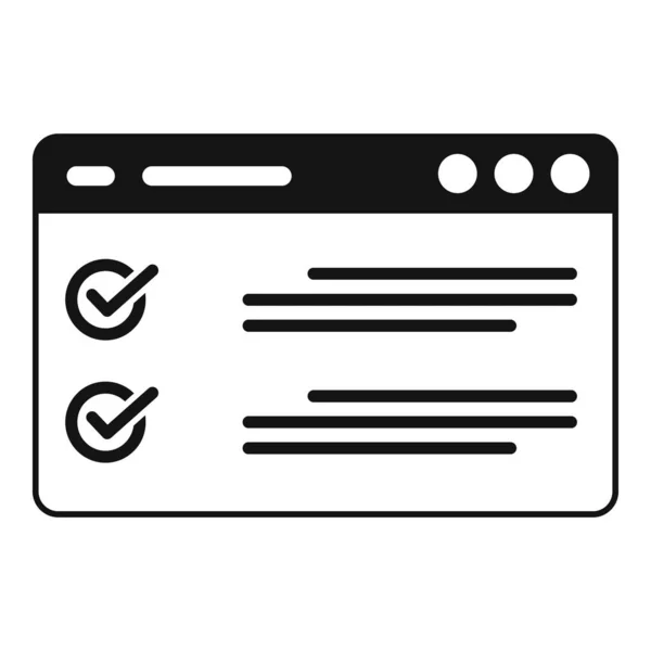 Web checklist icon, simple style — Stock Vector