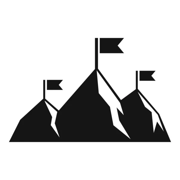 Icône cible montagnes, style simple — Image vectorielle