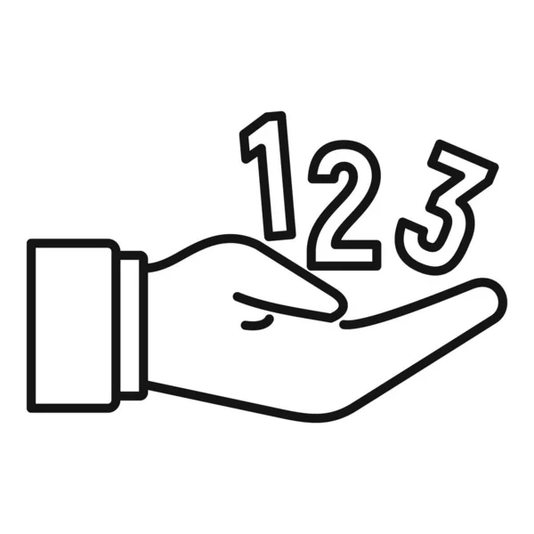 Números ícone da mão, estilo esboço — Vetor de Stock