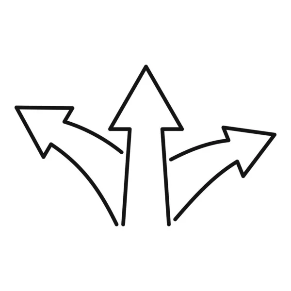 Ikona směru cíle, styl osnovy — Stockový vektor