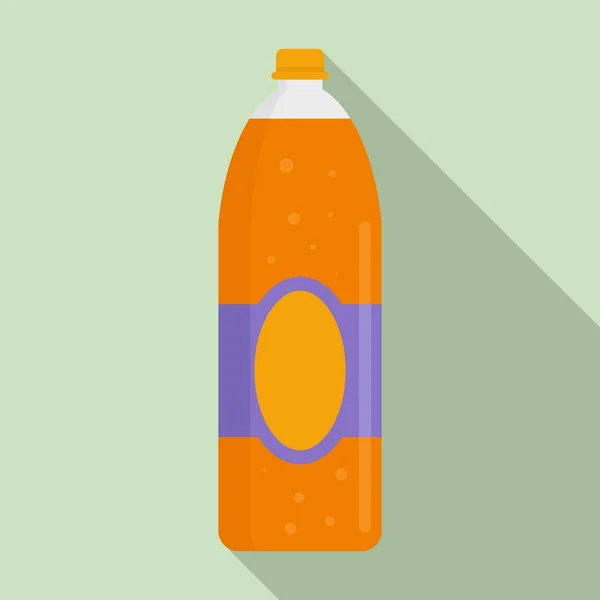 Icône de soda au jus d'orange, style plat — Image vectorielle