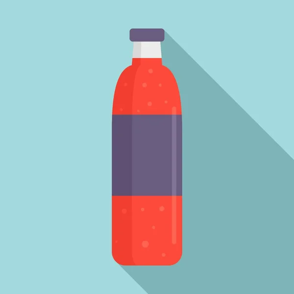 Ícone de garrafa de plástico refrigerante, estilo plano — Vetor de Stock