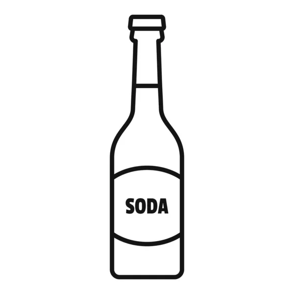 Soda瓶子图标，轮廓风格 — 图库矢量图片