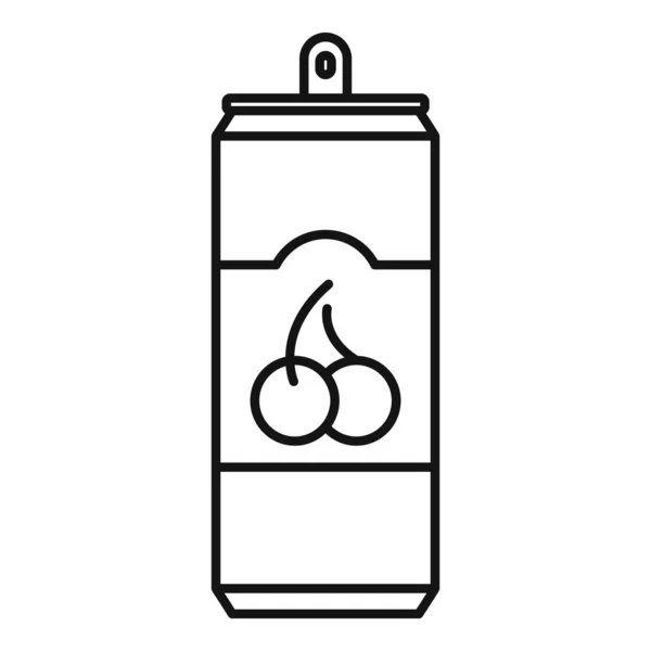 Icono de soda de cereza, estilo de esquema — Archivo Imágenes Vectoriales