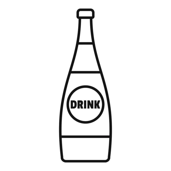Ikona butelki ze szkła sodowego, w stylu konturu — Wektor stockowy