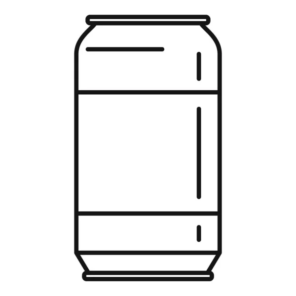 Fresco icono de estaño de soda, estilo de esquema — Vector de stock