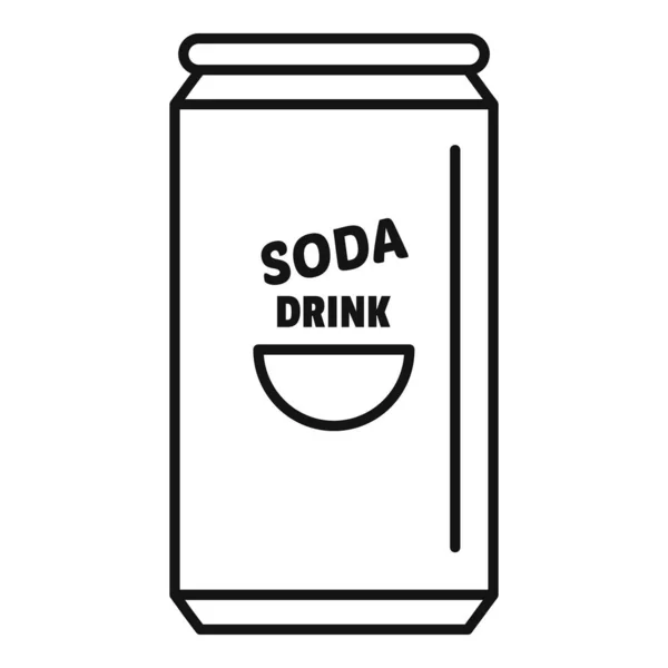 Soda tin can calories icon, outline style — 图库矢量图片