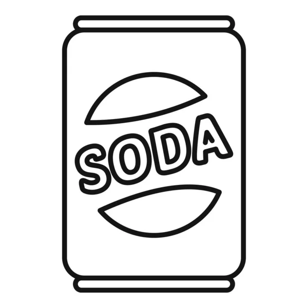 Diète boîte de soda icône, style contour — Image vectorielle