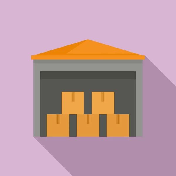 Skladové budovy ikonu, plochý — Stockový vektor