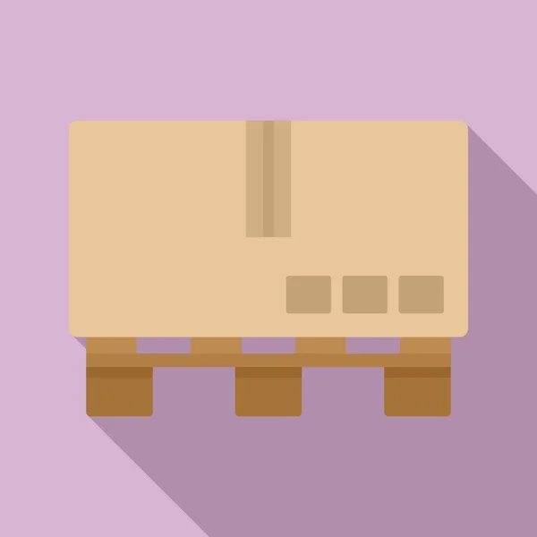 Carton box pallet icon, flat style — 스톡 벡터