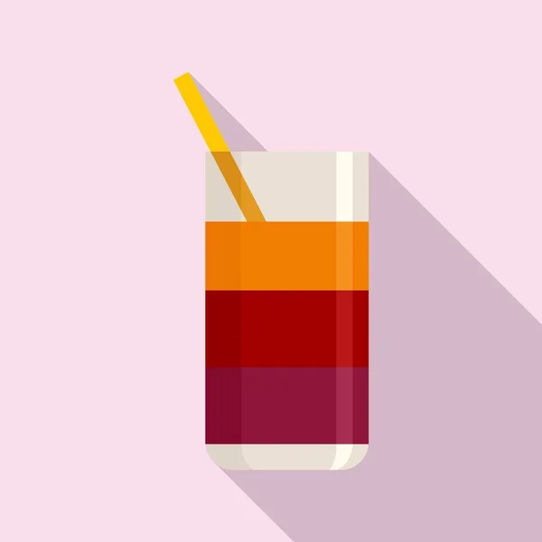 Cocktail icône en verre de fête, style plat — Image vectorielle