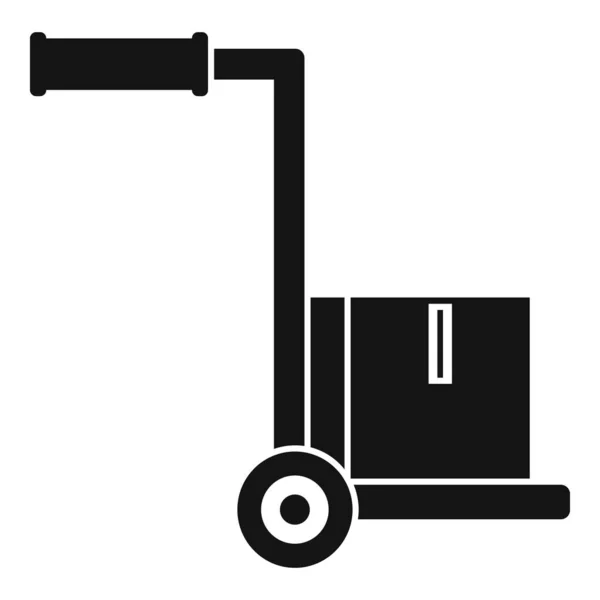 Icono de carrito de paquete de mano, estilo simple — Vector de stock