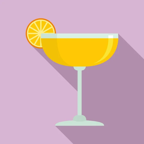 Oranje fruit cocktail icoon, platte stijl — Stockvector