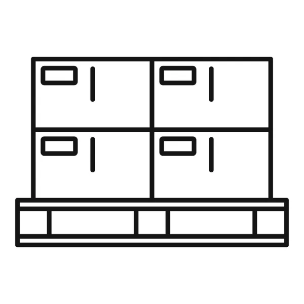 Lagerhaus Paketpalette Symbol, Umriss Stil — Stockvektor