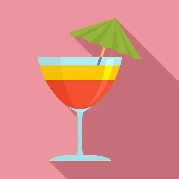 Beach cocktail pictogram, vlakke stijl — Stockvector