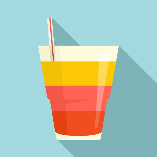 Τονωτικό cocktail icon, επίπεδο στυλ — Διανυσματικό Αρχείο