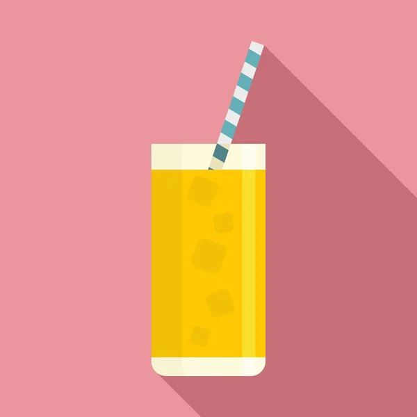 Orange ice cocktail icon, flat style — Stock Vector