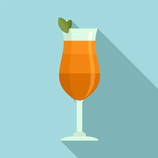 Sommar kall cocktail ikon, platt stil — Stock vektor