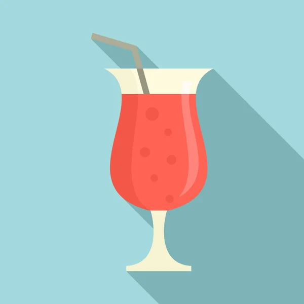 Refreshment cocktail icon, flat style — Stock Vector