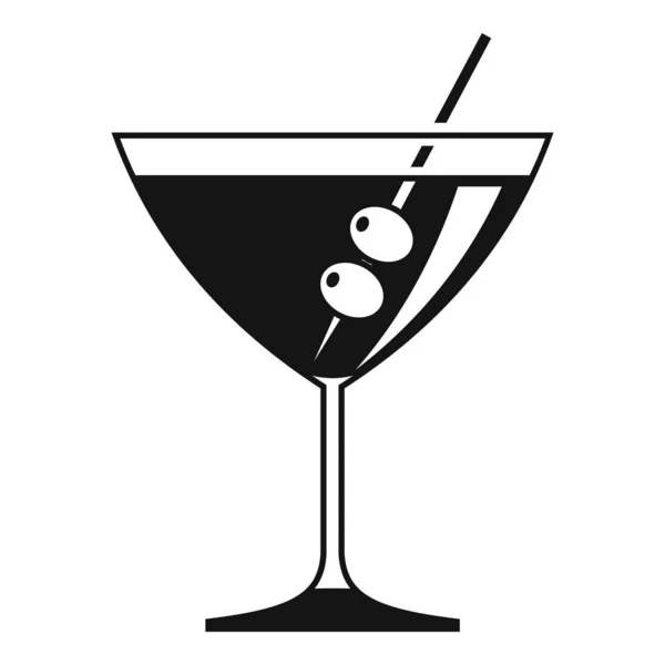 Olive cocktail icon, simple style — Stock Vector