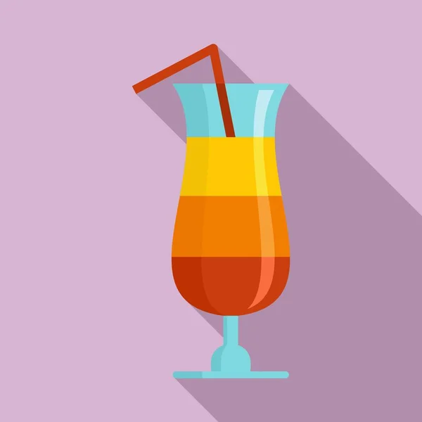 Zomer cocktail icoon, platte stijl — Stockvector