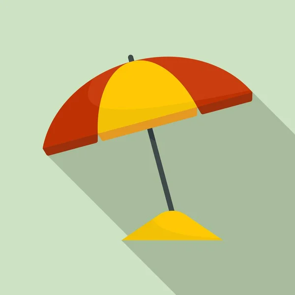 Icono del paraguas de playa, de estilo plano — Vector de stock