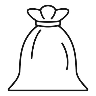 Sack icon, outline style clipart