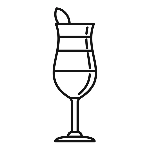 Icono de cóctel frío de verano, estilo de esquema — Archivo Imágenes Vectoriales
