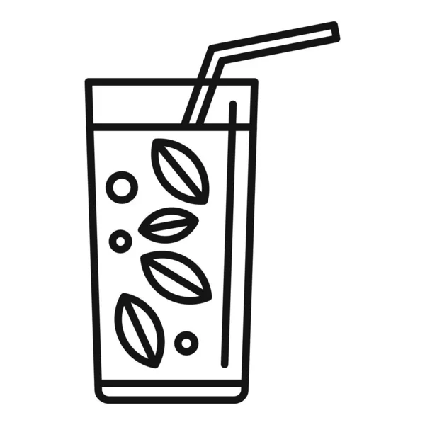 Icono de cóctel de desintoxicación, estilo de esquema — Vector de stock
