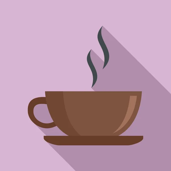 Sıcak kahve fincanı simgesi, düz stil — Stok Vektör