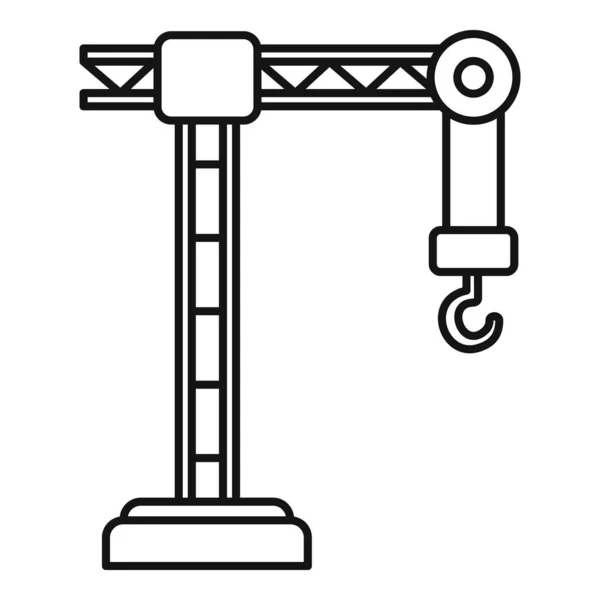 Icono de la grúa de construcción, estilo de contorno — Vector de stock