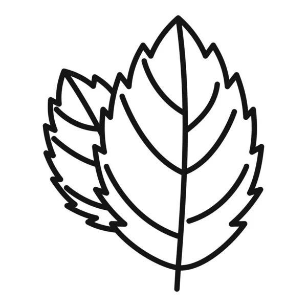 Піктограма листя монетного двору, стиль контуру — стоковий вектор
