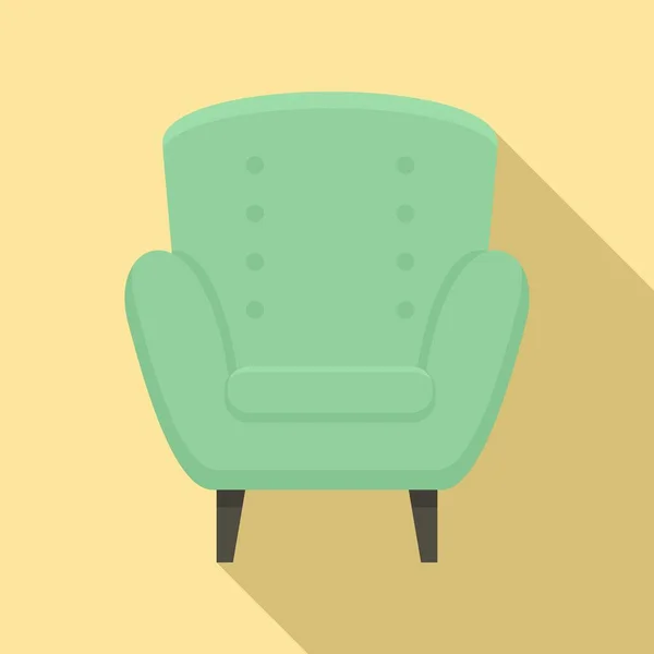 Комфортна іконка крісла, плоский стиль — стоковий вектор