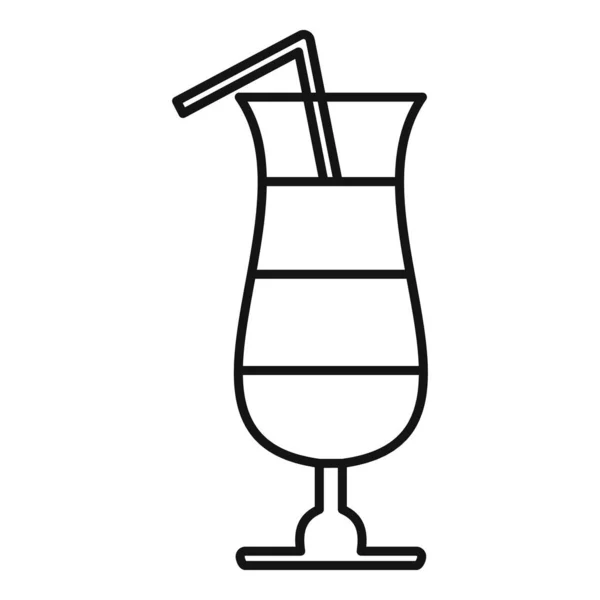 Cocktail d'été icône, style contour — Image vectorielle