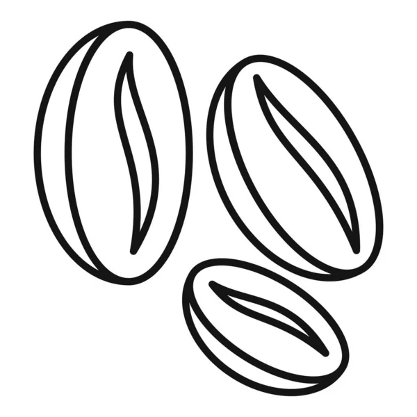 Kaffebönor ikon, kontur stil — Stock vektor
