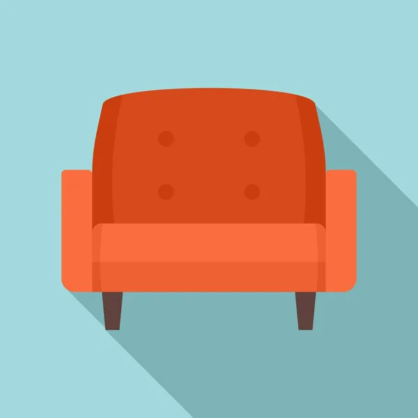 Кожаный кресло икона, плоский стиль — стоковый вектор