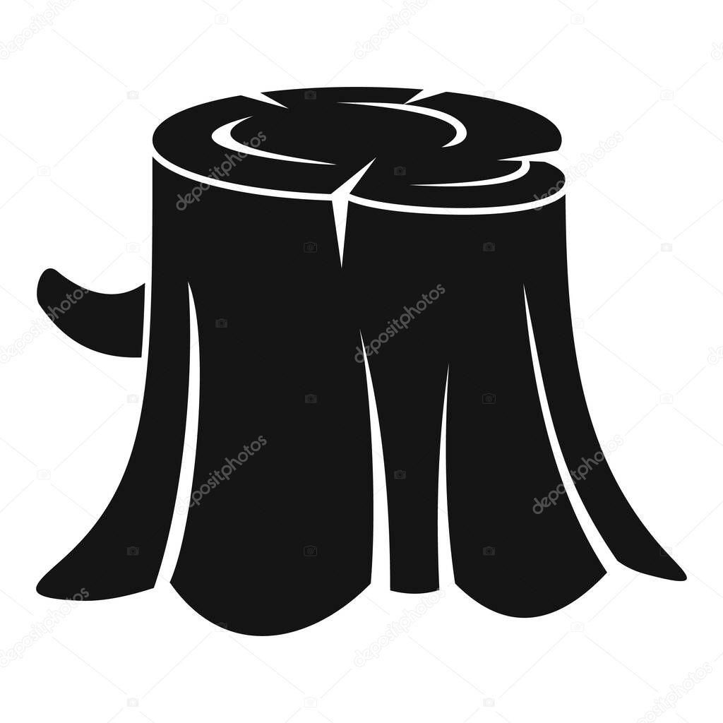 Forest tree stump icon, simple style