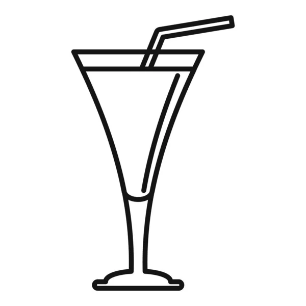 Ikona koktejlového nápoje, styl osnovy — Stockový vektor