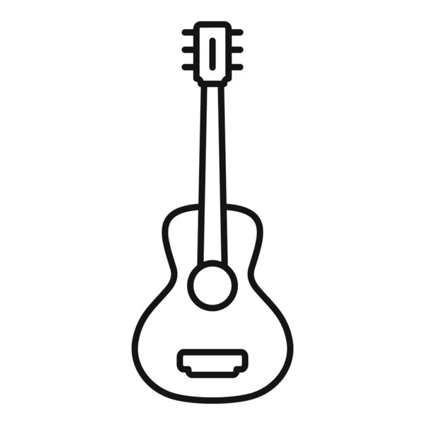 Akustische Gitarren-Ikone, Outline-Stil — Stockvektor