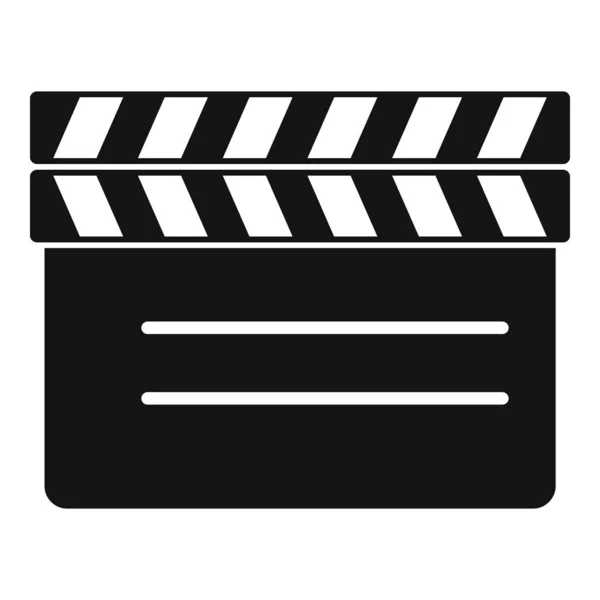 Geschlossene Filmklapper-Ikone, einfacher Stil — Stockvektor