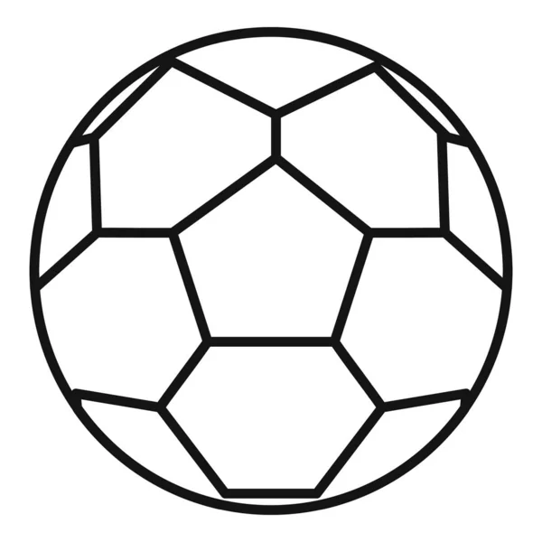 Icono de pelota de fútbol, estilo de esquema — Vector de stock