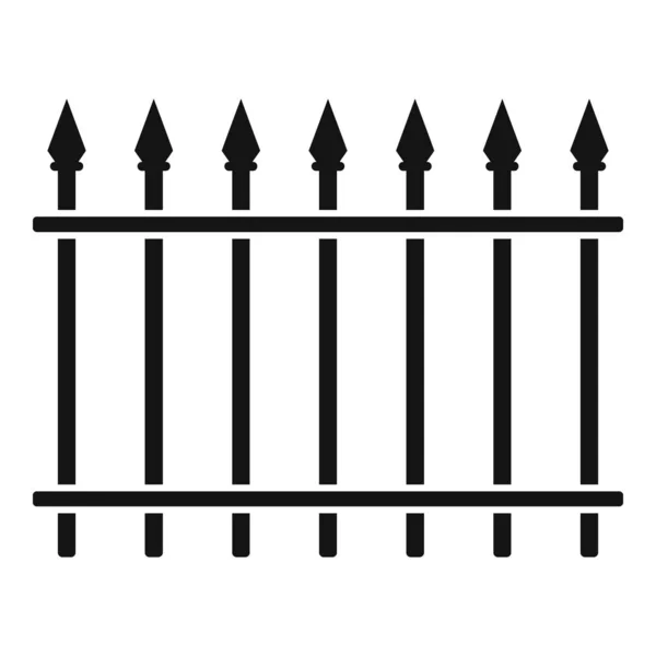 Obec kovový plot ikona, jednoduchý styl — Stockový vektor
