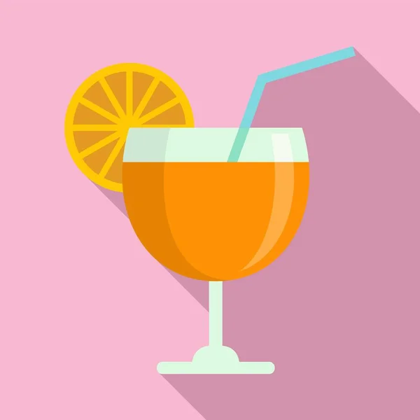 Icono de cóctel de frutas, estilo plano — Vector de stock