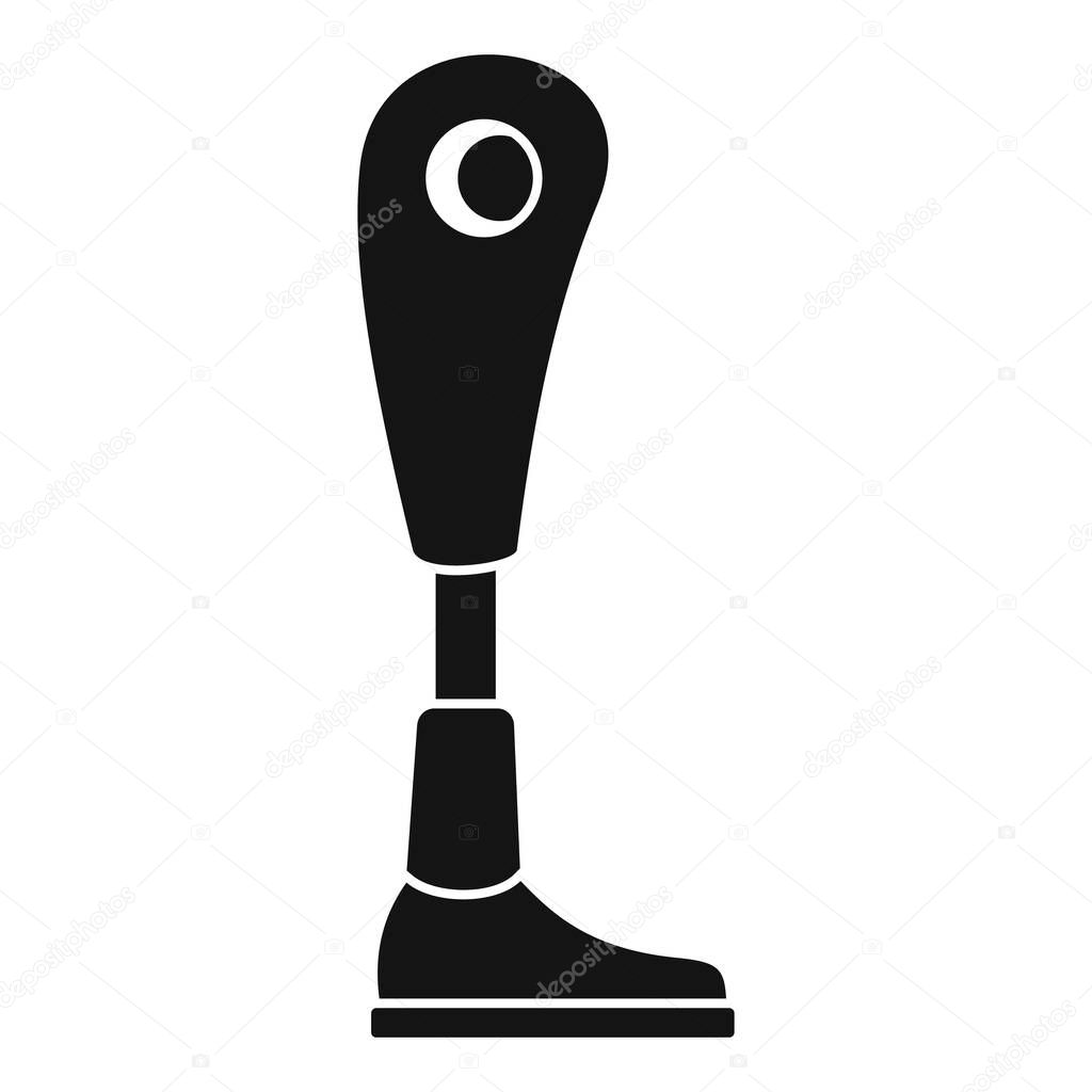 Modern leg prosthesis icon, simple style