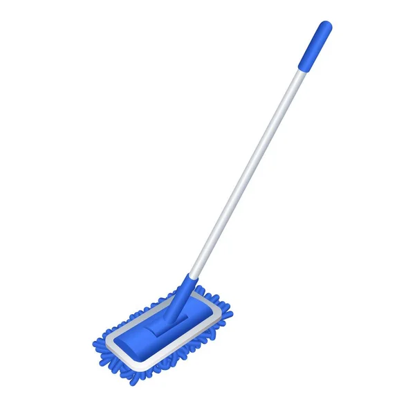 Blauwe mop icoon, cartoon stijl — Stockvector