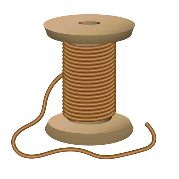 Wood cable coil icon, cartoon style Stock Illustration