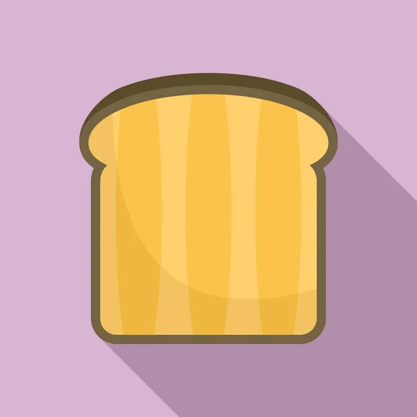 Brot-Toast-Ikone, flacher Stil — Stockvektor