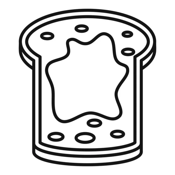 Marmelade-Toast-Symbol, Umriss-Stil — Stockvektor