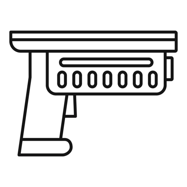 Ikona cizího blasteru, styl osnovy — Stockový vektor