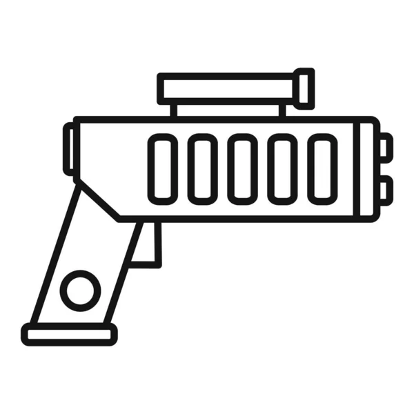 Icône blaster d'arme, style contour — Image vectorielle